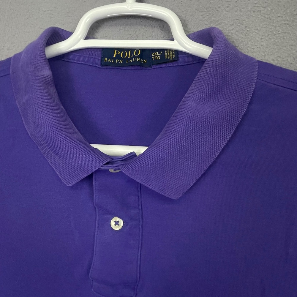 Polo Ralph Lauren Polo Mens XXL Purple Custom Slim Fit Pony Cotton Fading Neck